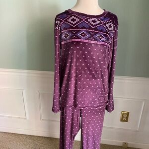 Cuddl Duds Deep Purple Lounge Set - Size M